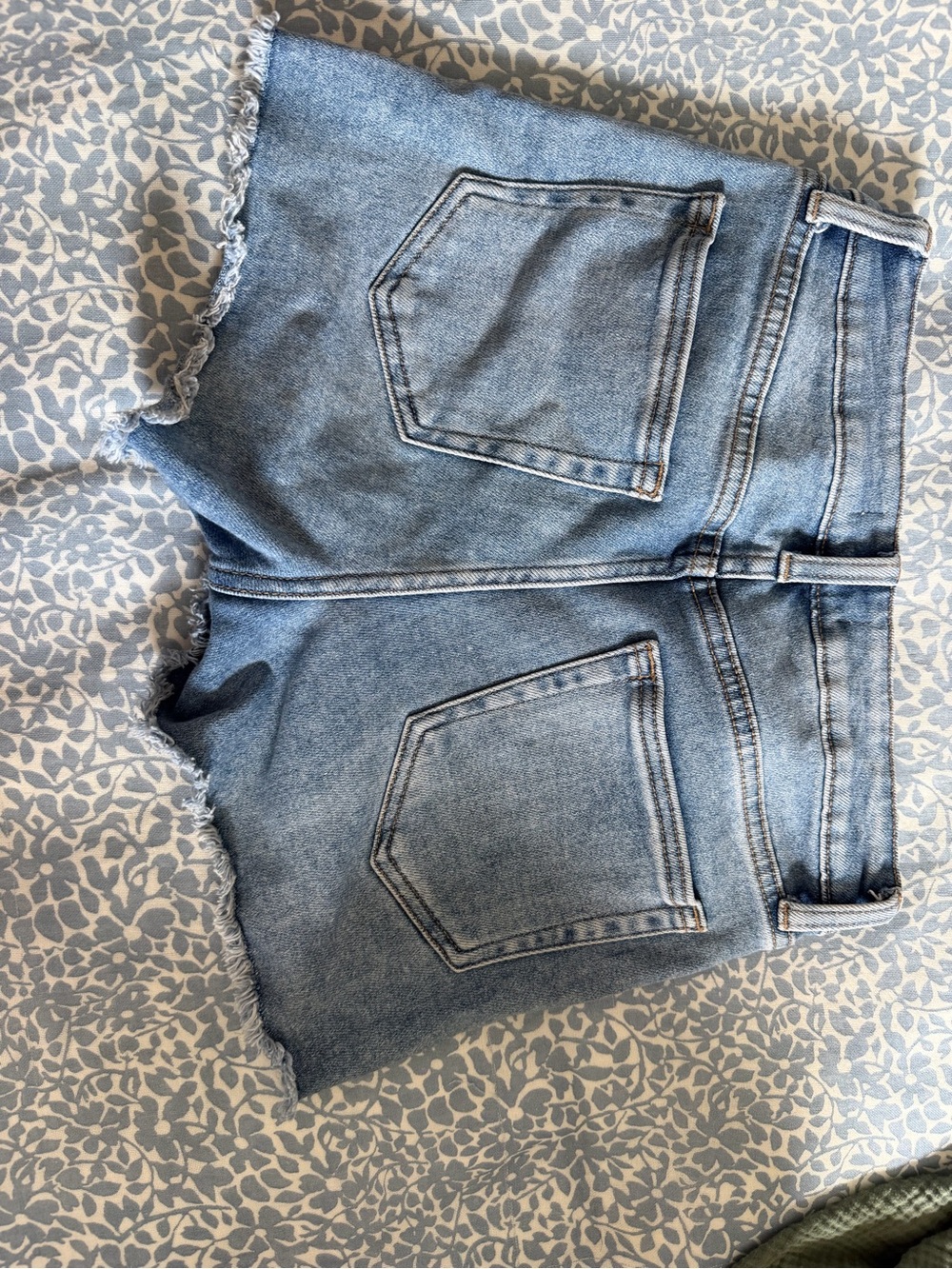 Light Blue Denim Cutoff Shorts - Women
